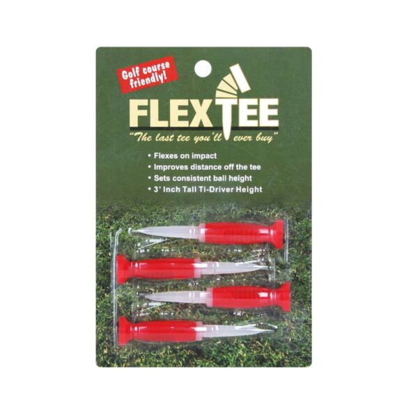FlexTee Golfpeggar - FlexTee Flexible Fluorescent Golfpeggar Röda-4 Pack